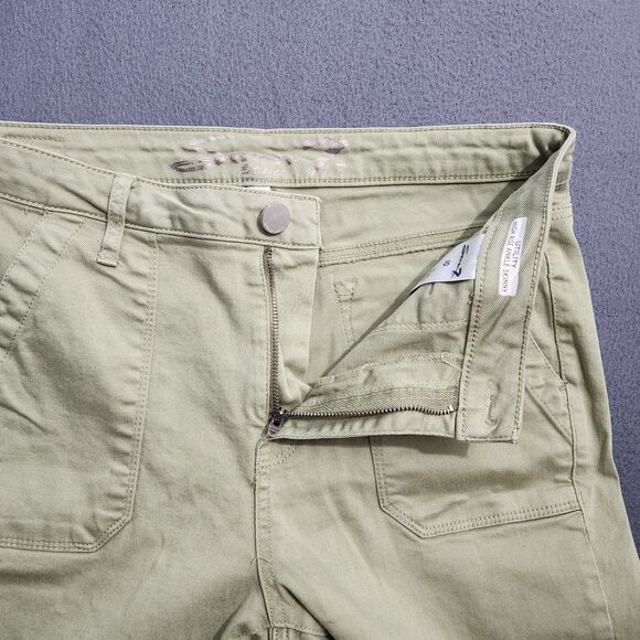 Seven7 Women 10 Green Utility High Rise Ankle Skinny Jeans - Picture 5 of 13